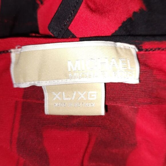 Michael  Michael Kors sleevless red black top Sz XL - Picture 5 of 5